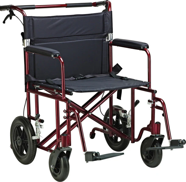 Drive Medical Bariatric Transport Chair Red 22"
