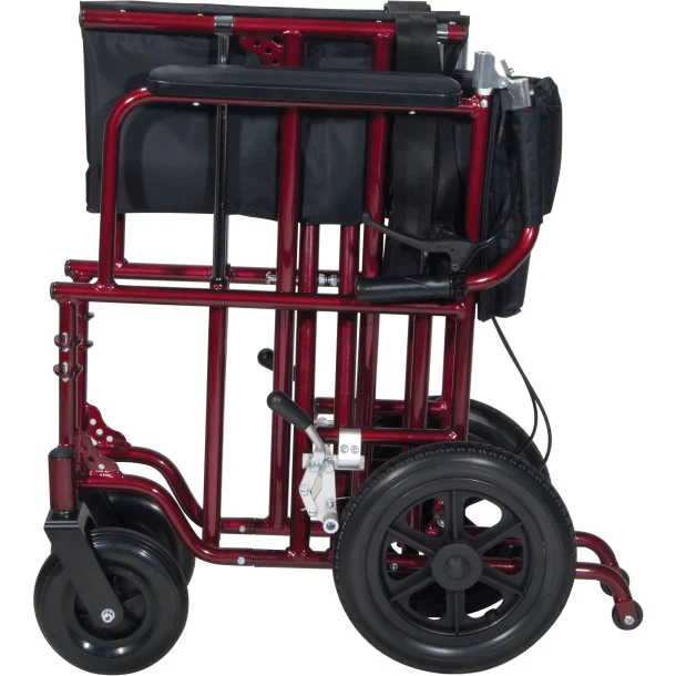 Drive Medical Bariatric Transport Chair Red 22" - Image 3