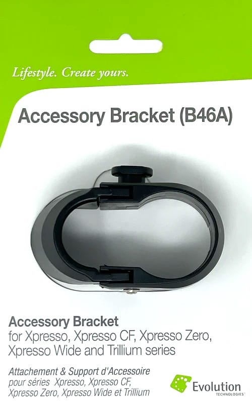Evolution Technologies Rollator Accessory Bracket A (Xpresso, Cable Free, Zero, Wide, and Trillium)