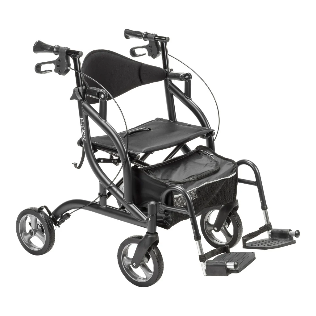 Drive Medical Airgo Fusion 2 in 1 Folding Rollator and Transport Chair - Image 11