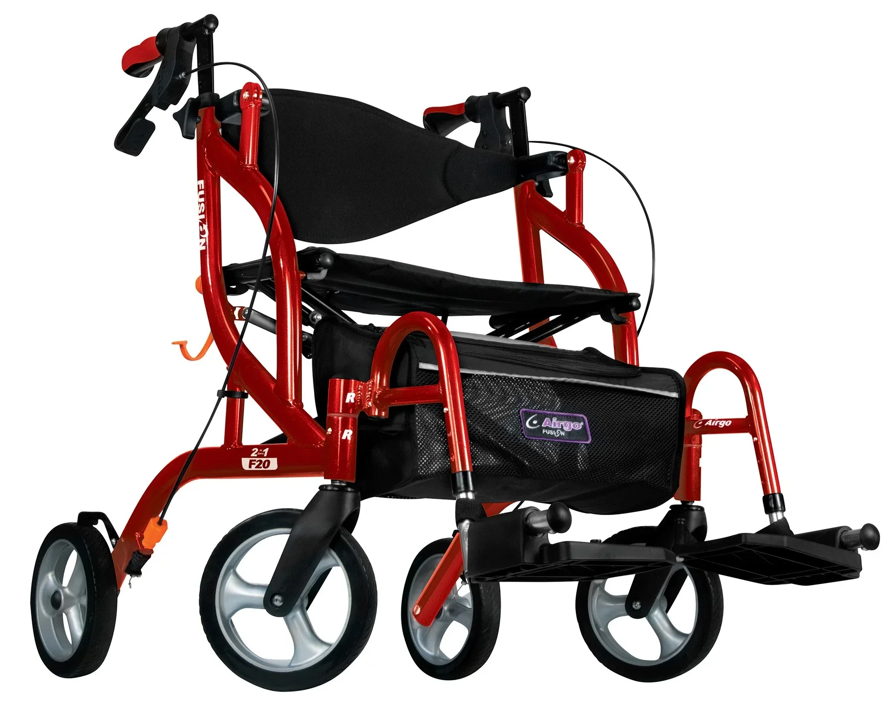 Drive Medical Airgo Fusion 2 in 1 Folding Rollator and Transport Chair - Image 18