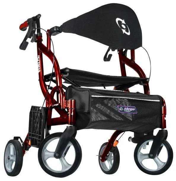 Drive Medical Airgo Fusion 2 in 1 Folding Rollator and Transport Chair - Image 2