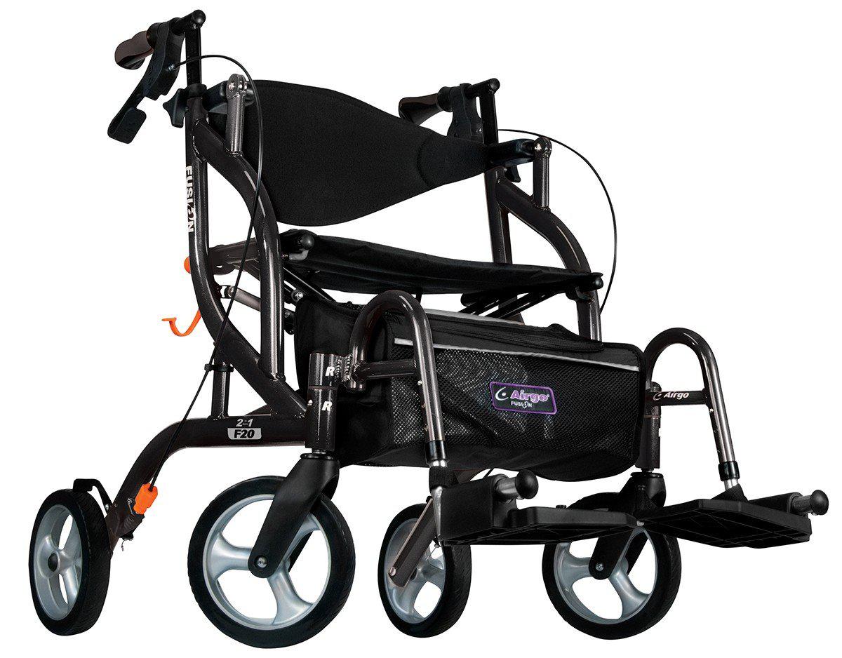 Drive Medical Airgo Fusion 2 in 1 Folding Rollator and Transport Chair - Image 4