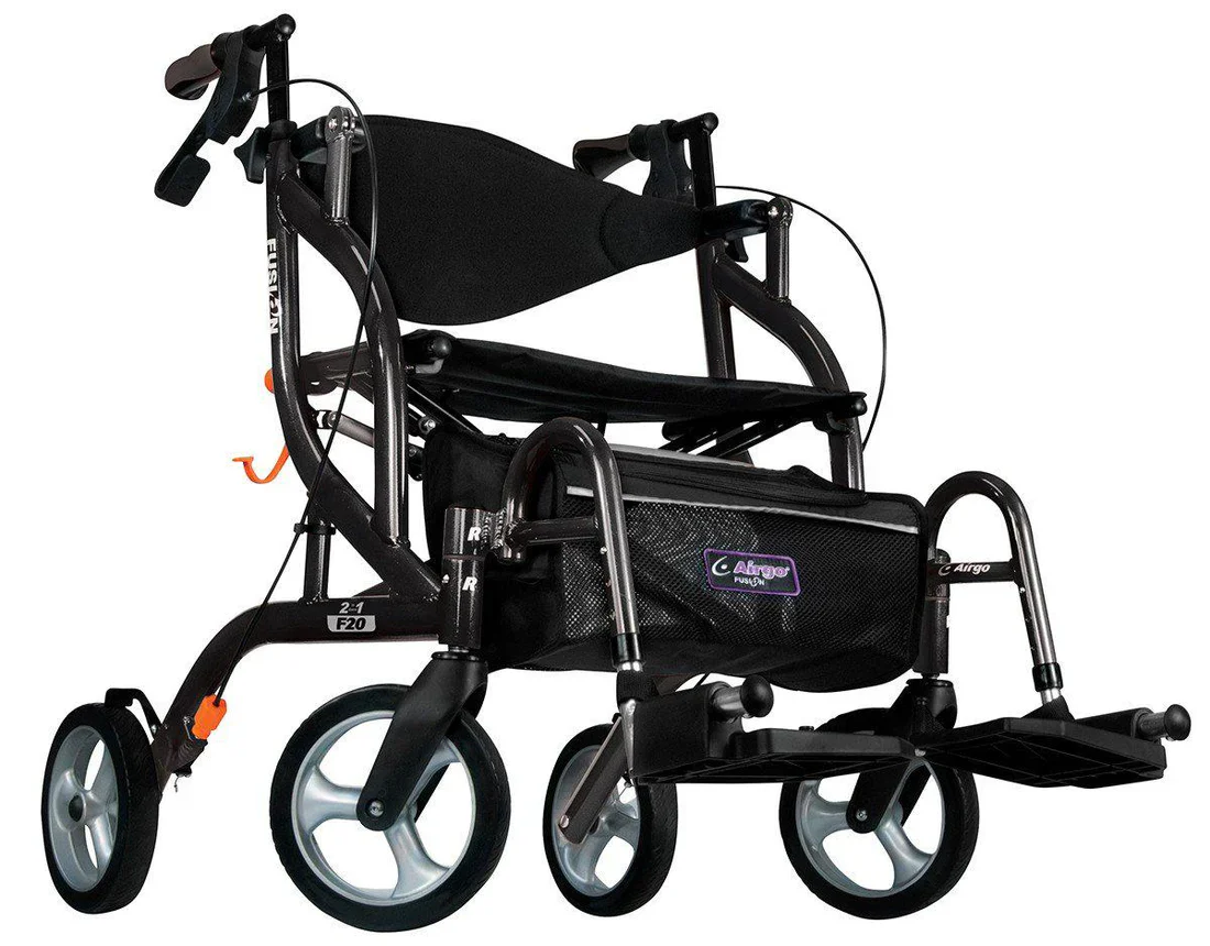 Drive Medical Airgo Fusion 2 in 1 Folding Rollator and Transport Chair - Image 6