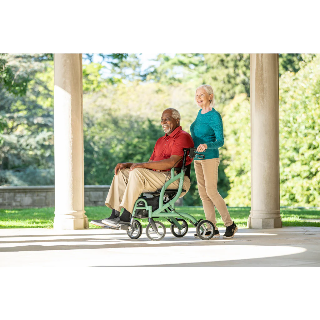 Drive Medical Airgo Fusion 2 in 1 Folding Rollator and Transport Chair - Image 8