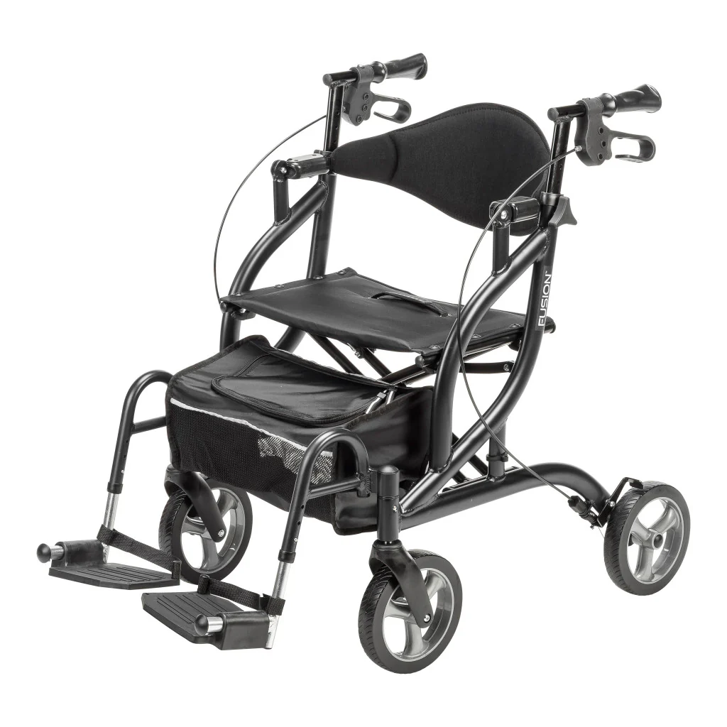 Drive Medical Airgo Fusion 2 in 1 Folding Rollator and Transport Chair - Image 9