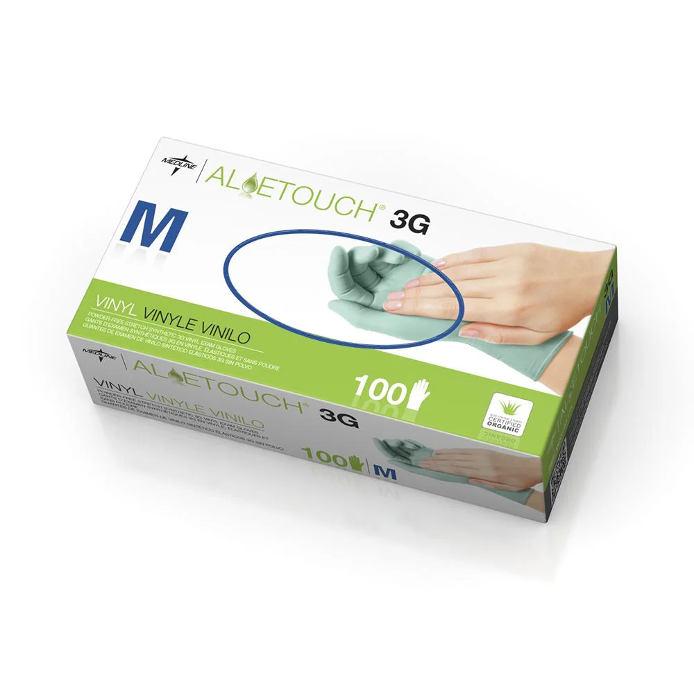 Medline Aloetouch 3G Powder-Free Latex-Free Synthetic Exam Gloves - Image 3
