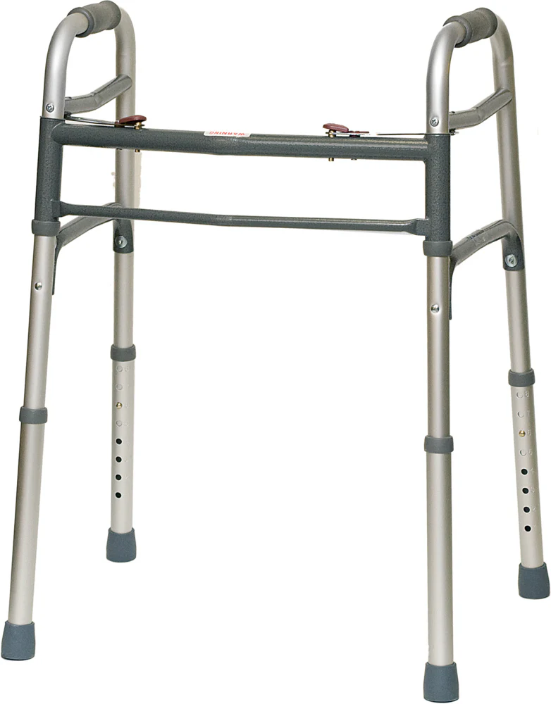 ProBasics Aluminum 2-Button Release Folding Walker Without Wheels