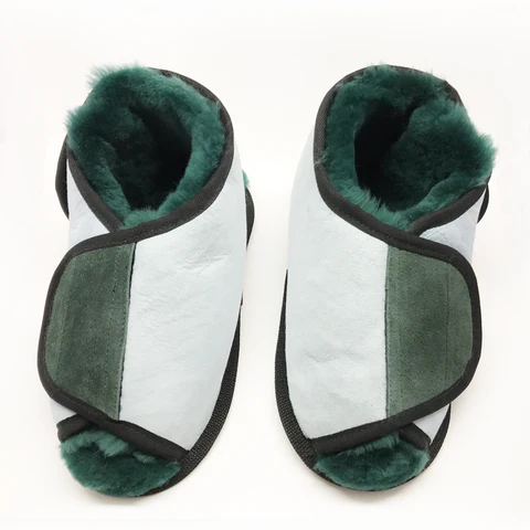Australian Sheepskin Apparel Pressure Care Slippers, Open Toe with rubber sole - Image 2