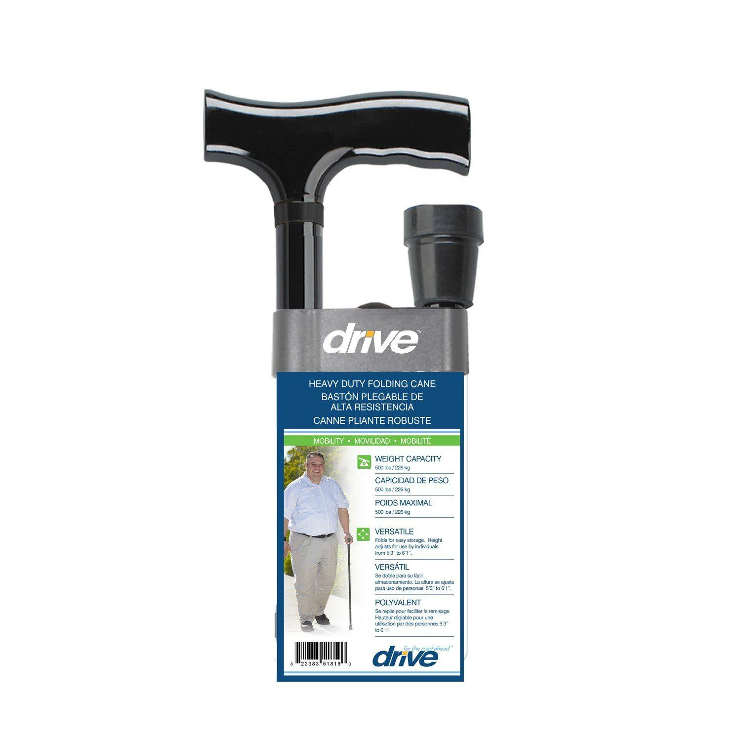 Drive Heavy Duty Adj. Folding Cane - Image 3