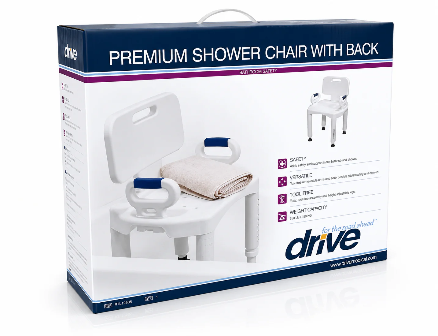 Drive Medical Premium Bath Seat With Back And Arms - Image 4