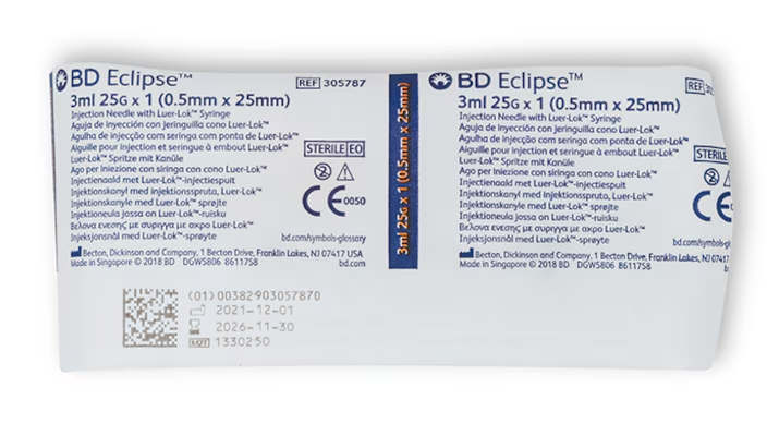 BD Eclipse Safety Hypodermic Syringe & Needle - Image 4