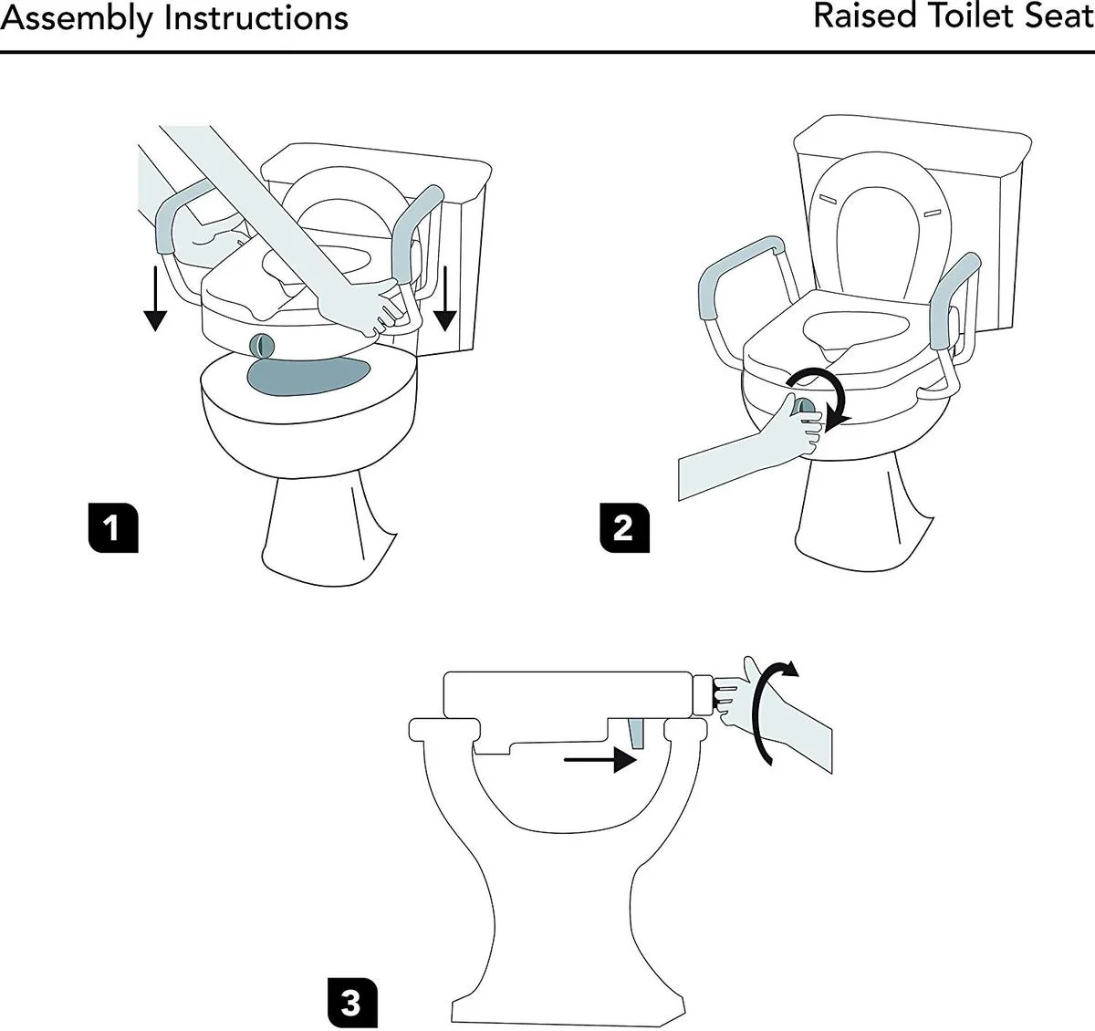 Carex E-Z Lock Locking Raised Toilet Seat with Armrests - Image 6