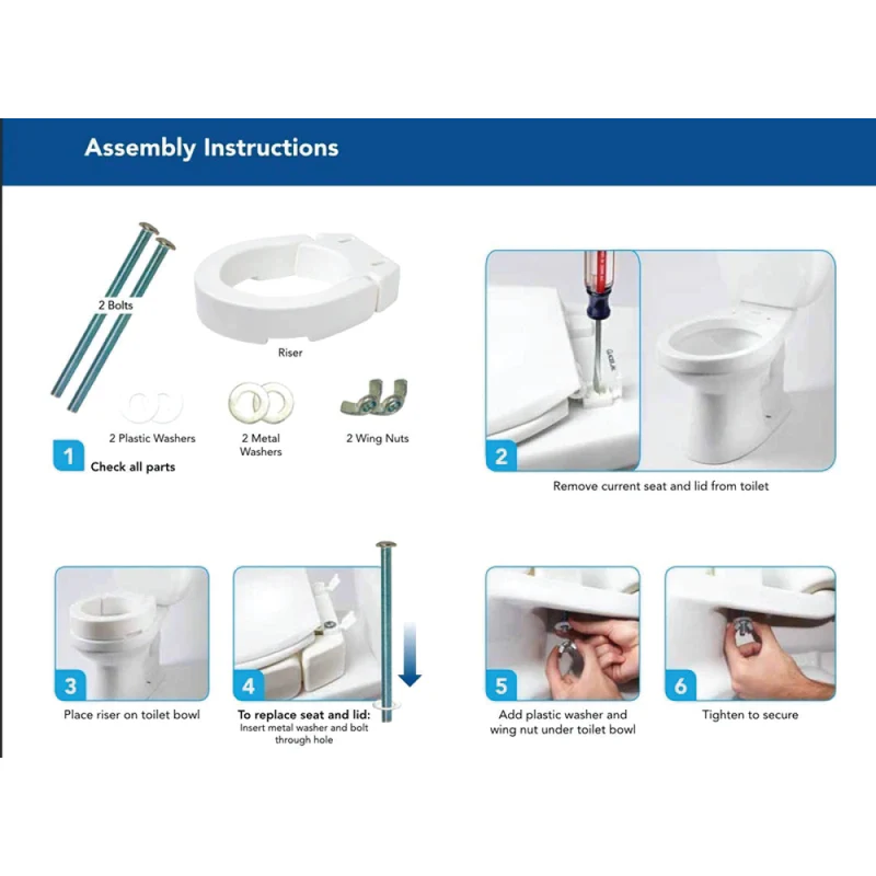 Carex Flip Up Raised Toilet Seat - Image 8