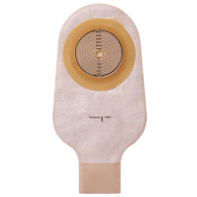 Coloplast Assura One-Piece Drainable Pouch, Clamp, Opaque 12" (30cm), Convex Deep, Stoma Opening 5/8" - 1-3/4" (15mm - 43mm) - Box of 10