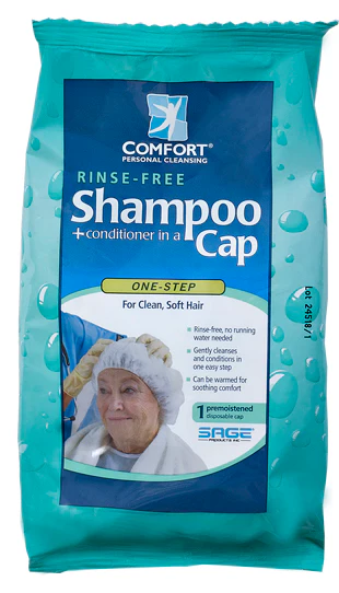 Sage Comfort Rinse-Free Shampoo Caps