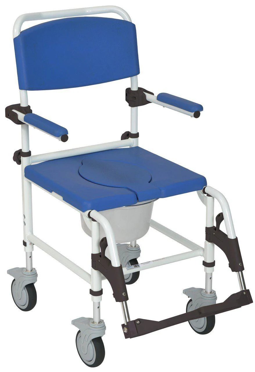 Drive Medical Aluminum Rehab Shower Commode Chair