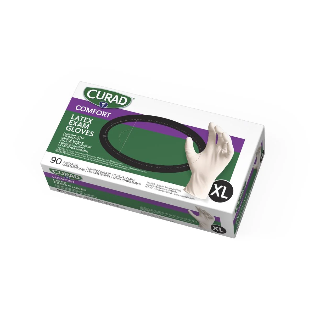 Medline CURAD Powder-Free Textured Latex Exam Gloves - Image 2