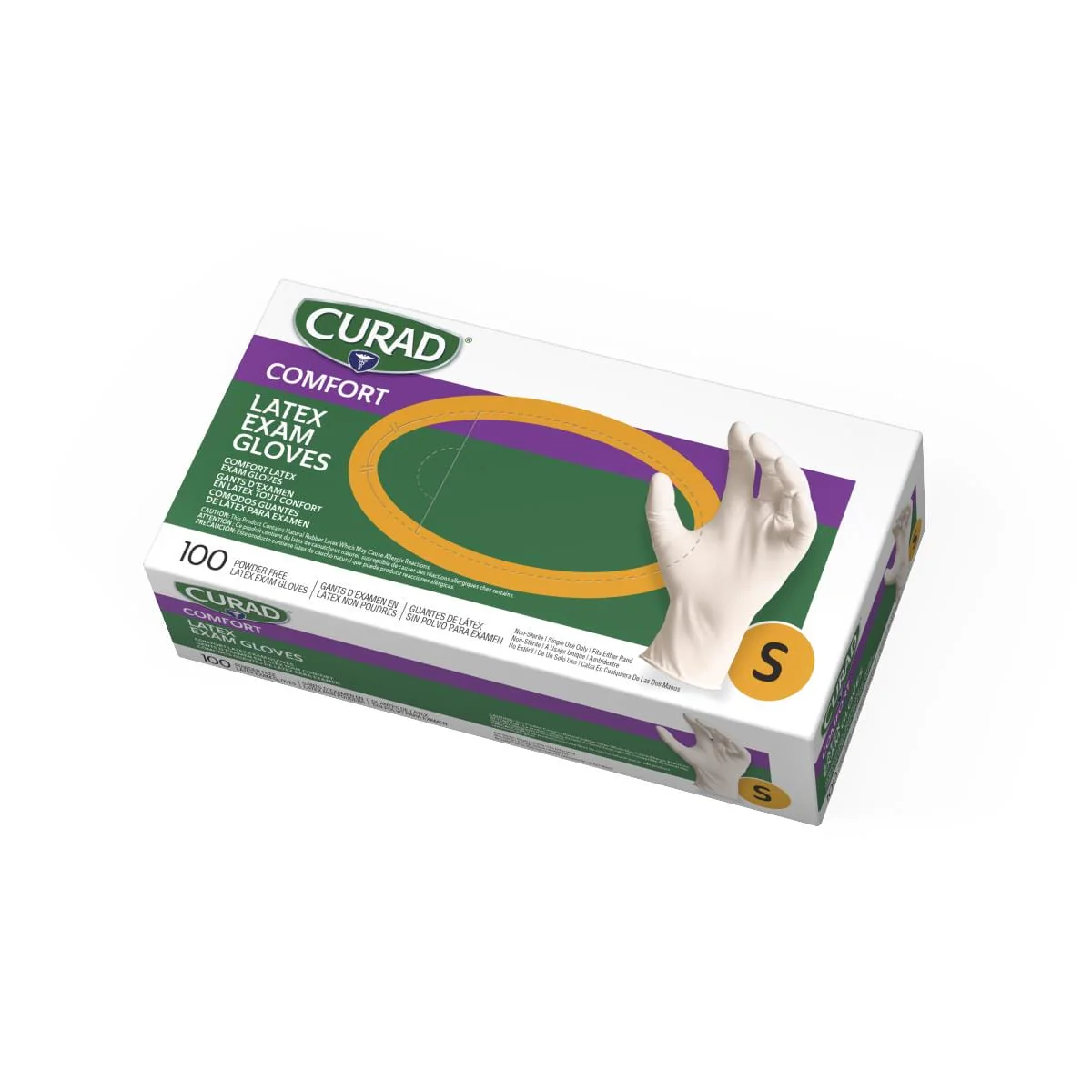 Medline CURAD Powder-Free Textured Latex Exam Gloves - Image 4