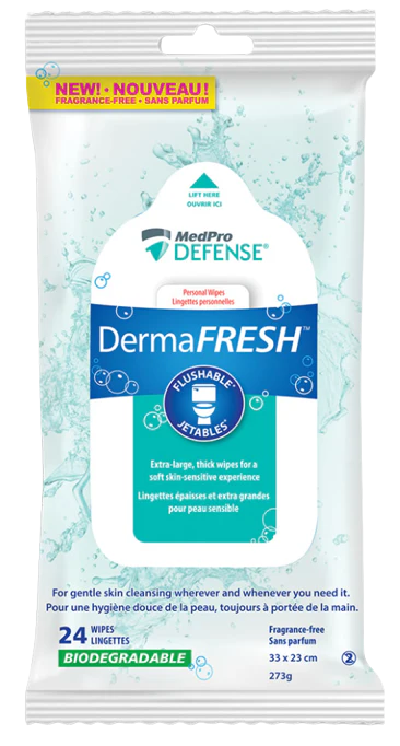 AMG Medical Flushable Cleaning Wipes 9" x 12"