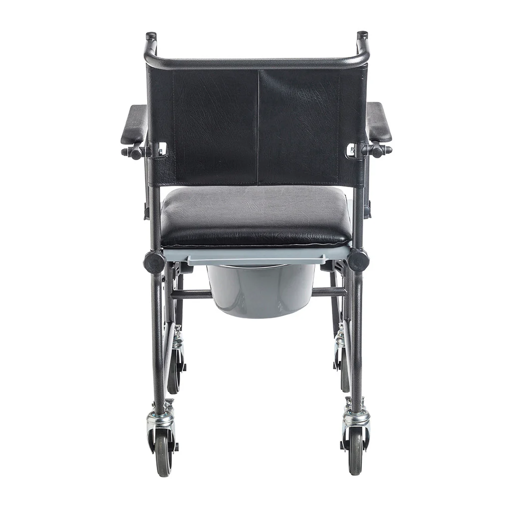 Drive Medical Drop Arm Wheeled Commode With Footrests - Image 2