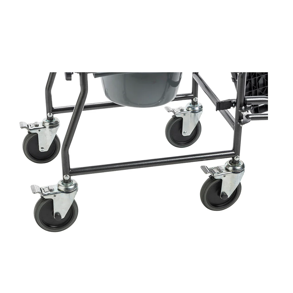 Drive Medical Drop Arm Wheeled Commode With Footrests - Image 3