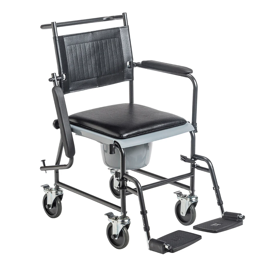 Drive Medical Drop Arm Wheeled Commode With Footrests - Image 6