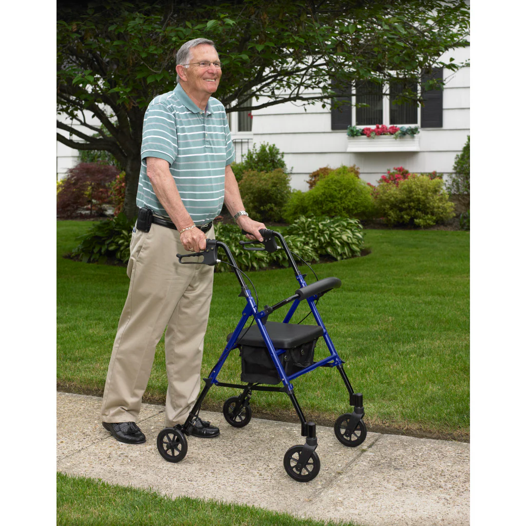 Drive Medical Adjustable Rollator w/ 6" Casters Blue - Image 10
