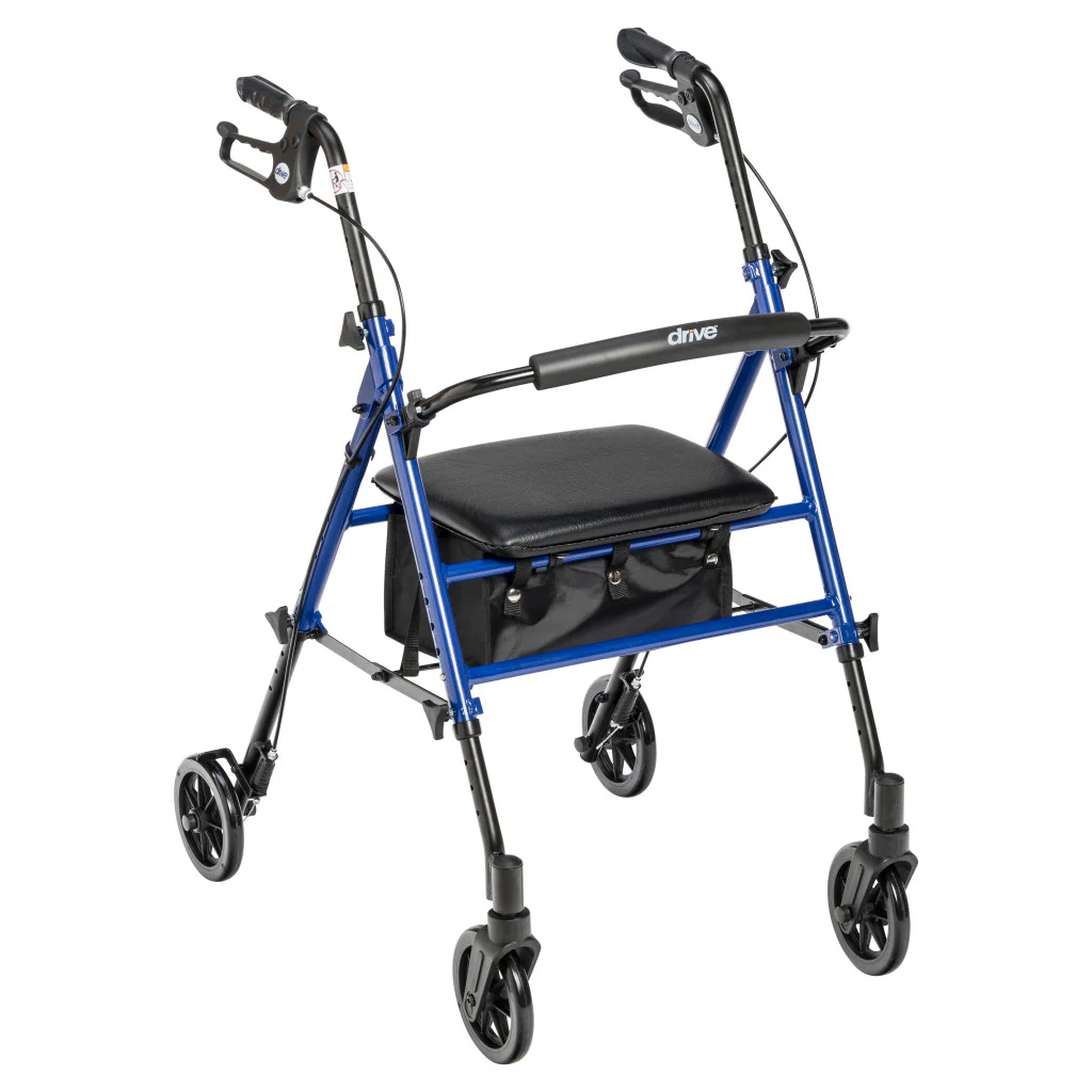 Drive Medical Adjustable Rollator w/ 6" Casters Blue - Image 2