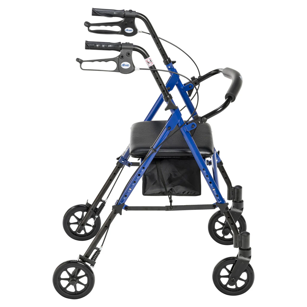 Drive Medical Adjustable Rollator w/ 6" Casters Blue - Image 3