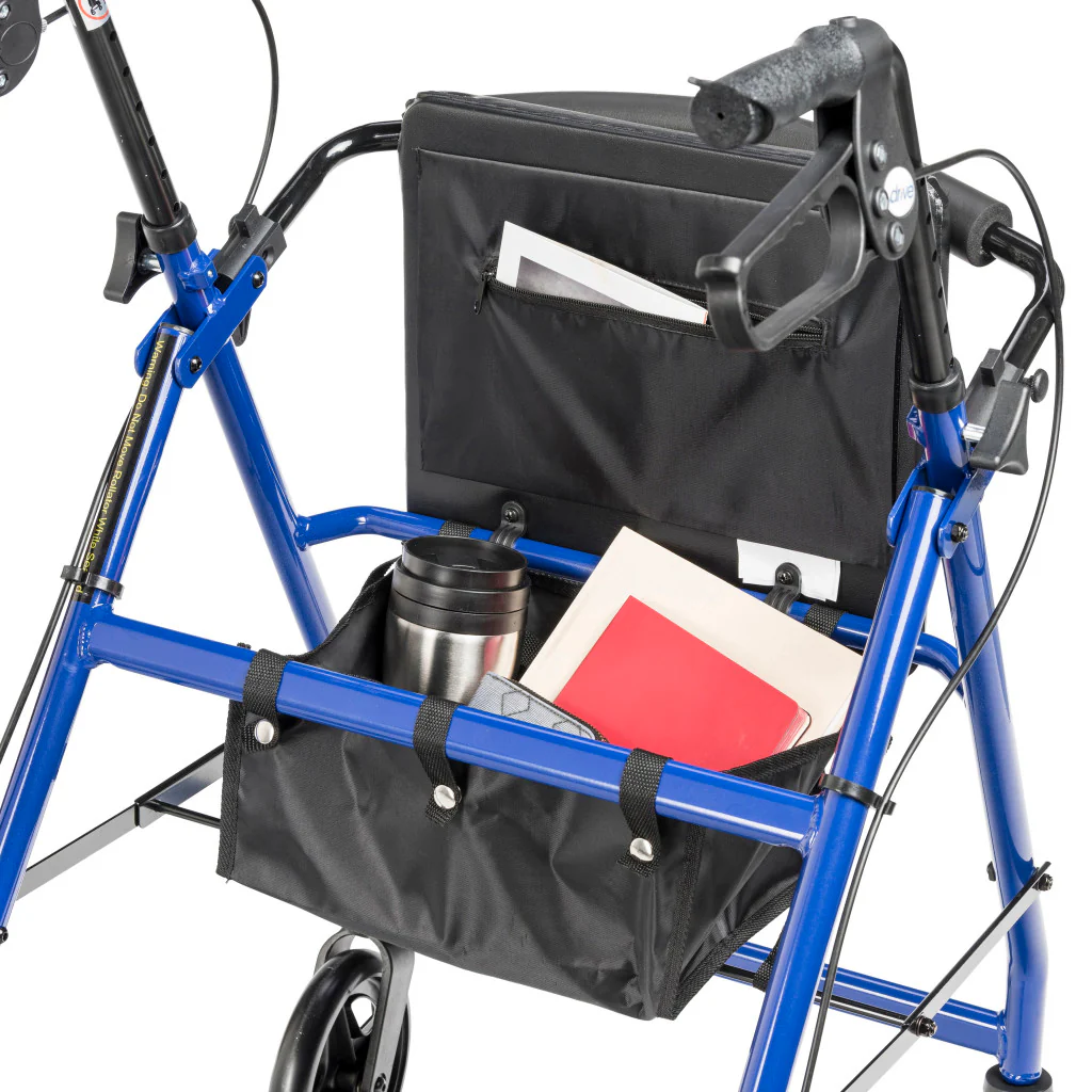 Drive Medical Adjustable Rollator w/ 6" Casters Blue - Image 8