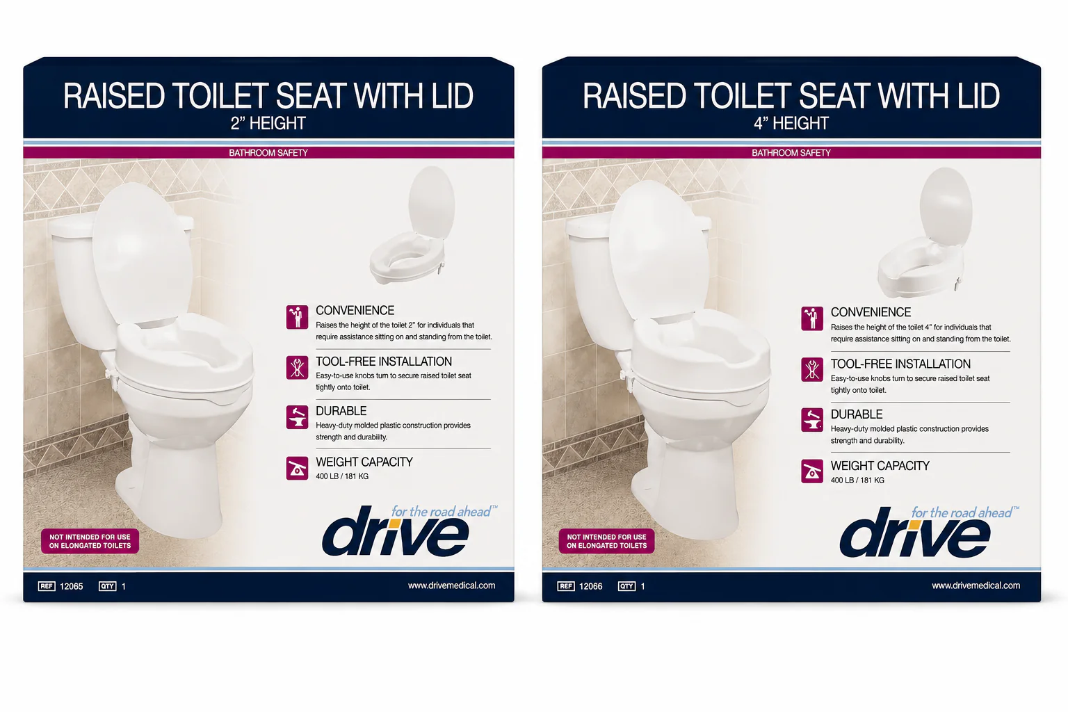 Drive Medical Raised Toilet Seat with Lid - Image 10