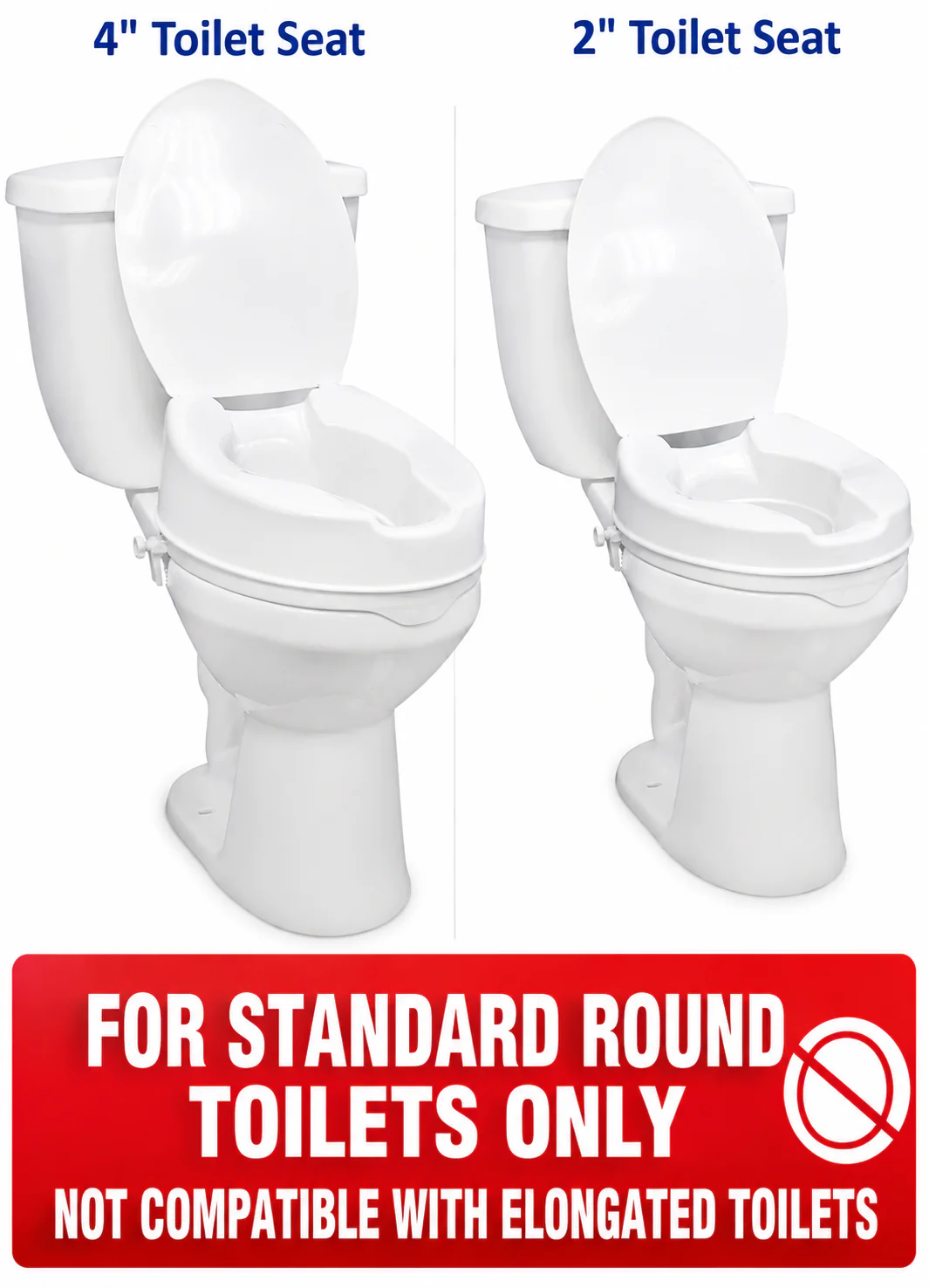 Drive Medical Raised Toilet Seat with Lid - Image 3