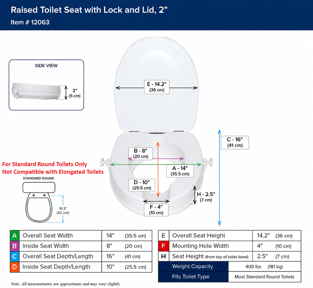 Drive Medical Raised Toilet Seat with Lid - Image 5