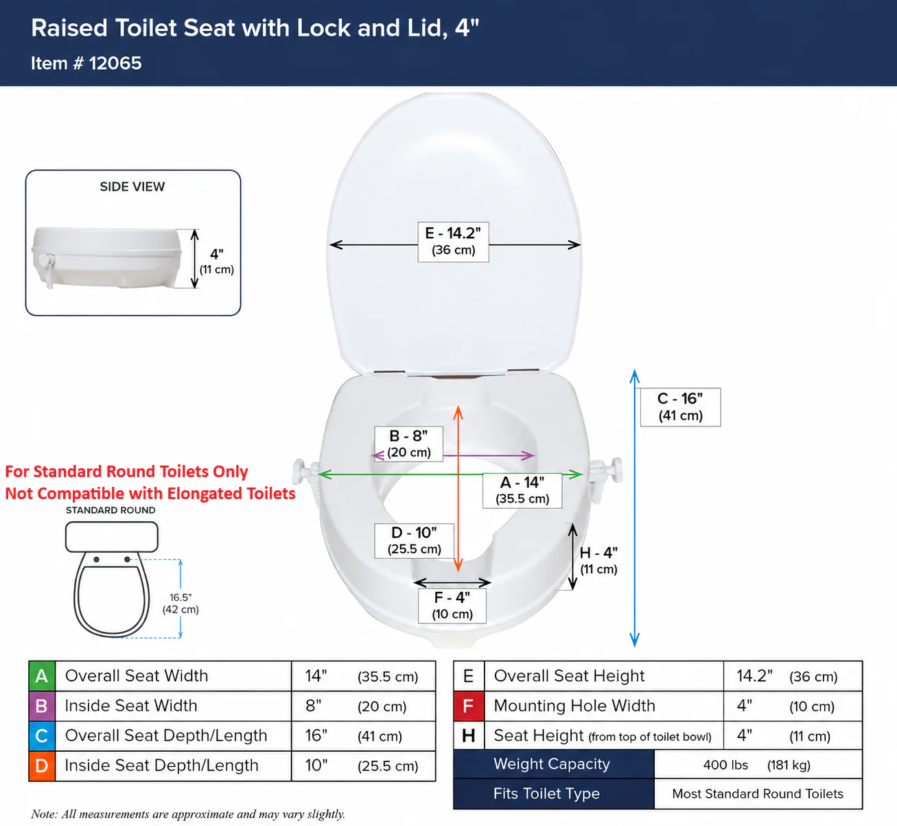 Drive Medical Raised Toilet Seat with Lid - Image 6
