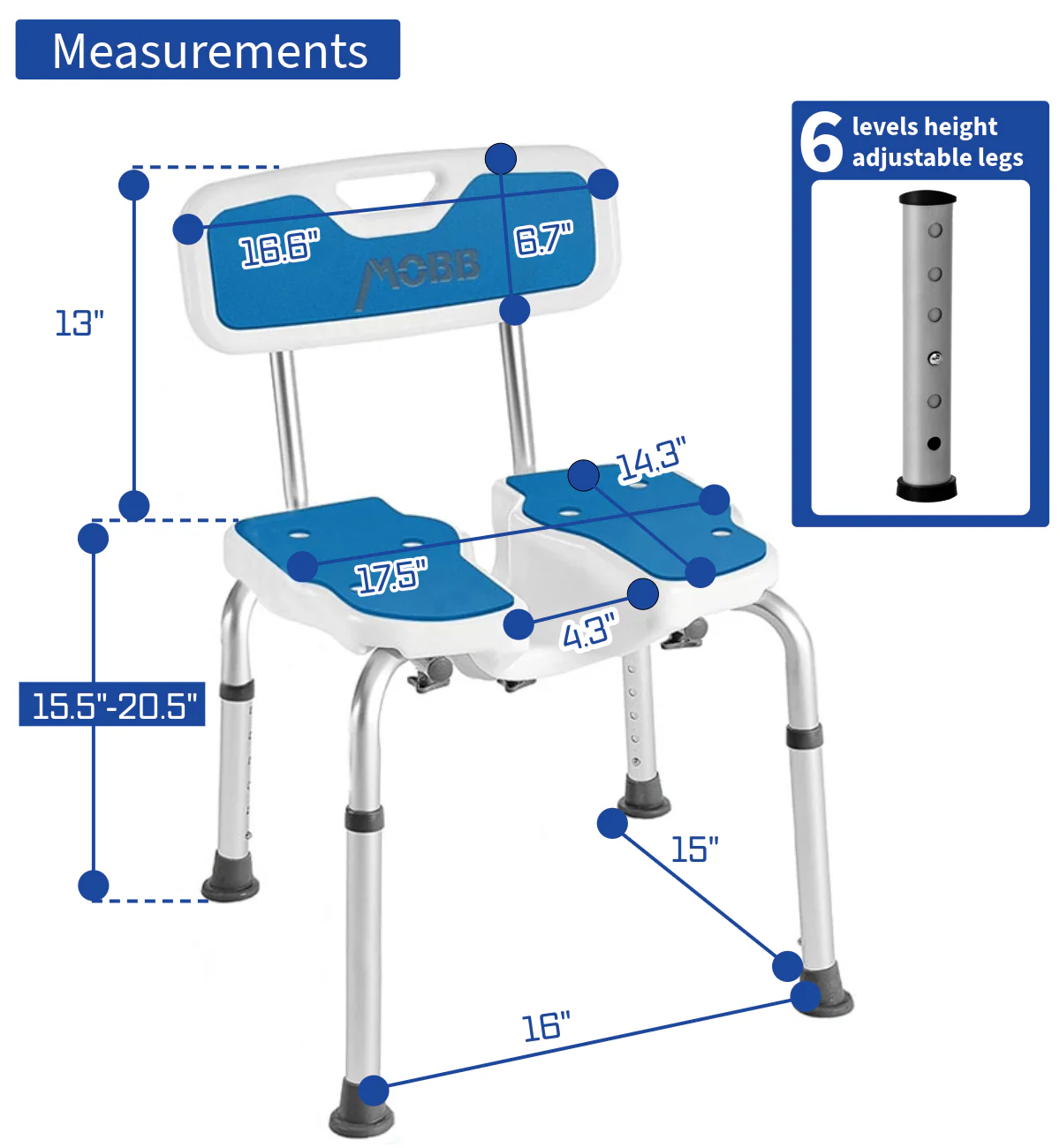 Mobb Healthcare Easy Clean Bath Chair - Image 3