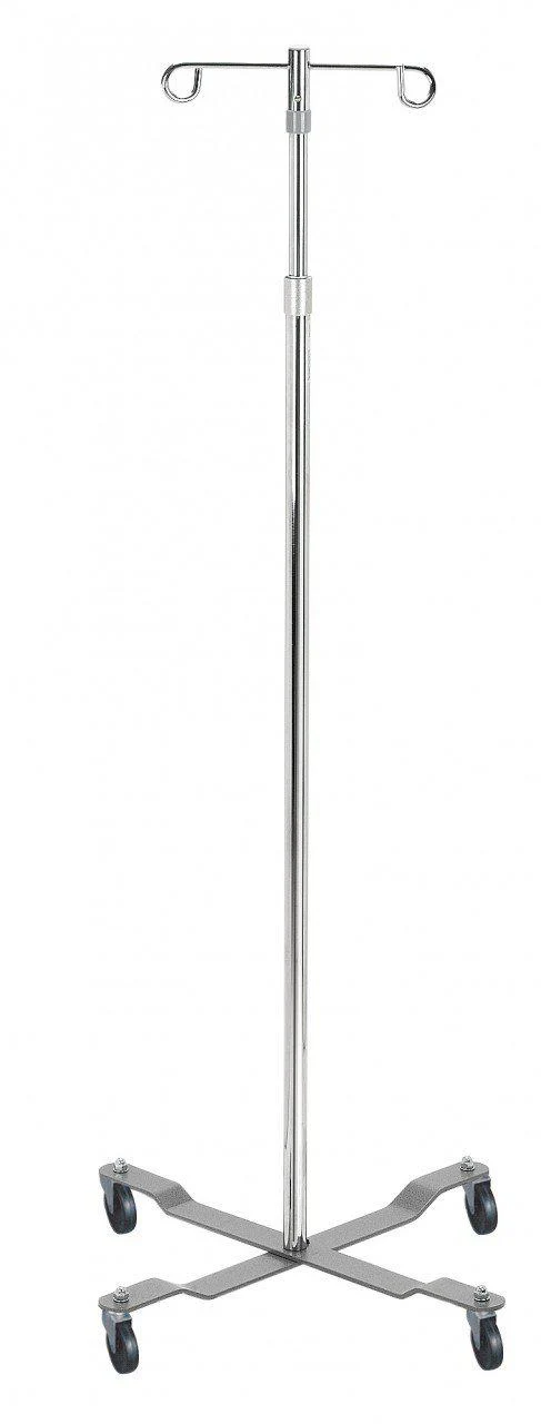 Drive Medical Economy IV Pole with Removable 2-Hook Top, Silver DMC13033SV