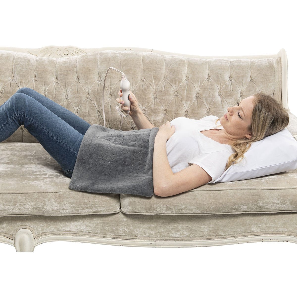 Relaxus Electric Heating Pad Regular Size Grey 12"x24" - Image 2