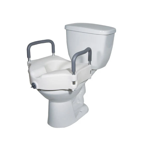 Drive Medical Raised Toilet Seat with Removable Armrests