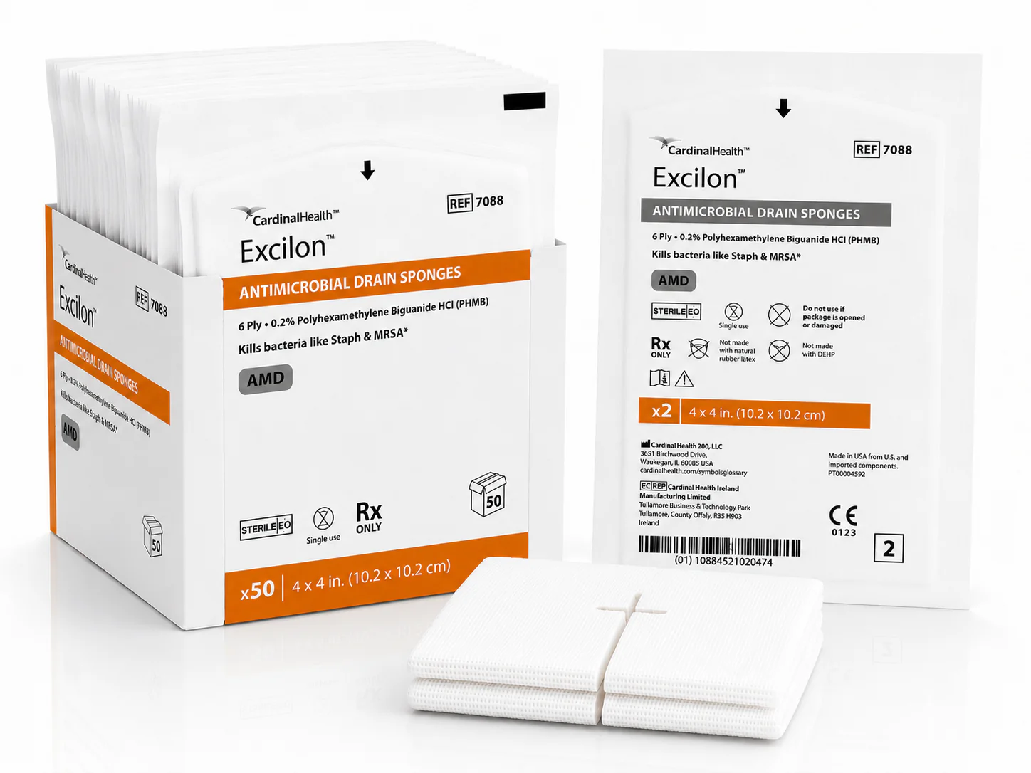 Covidien Excilon AMD Antimicrobial Drain and I.V. Sponges