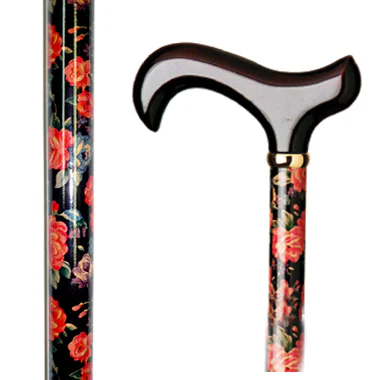 Vista International Corp. Floral Wood Cane