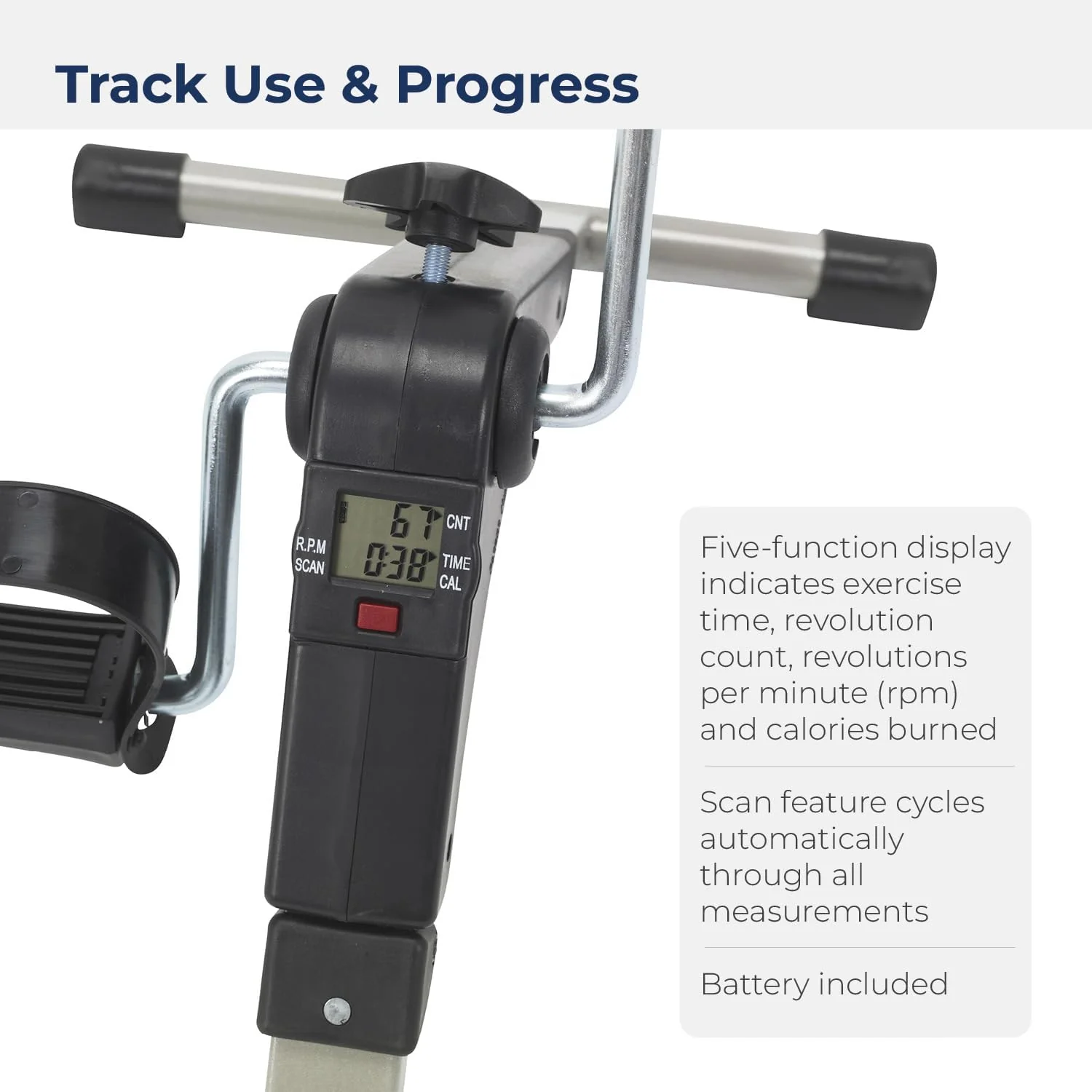 Drive Medical Folding Pedal Exerciser with Electronic Display - Image 6