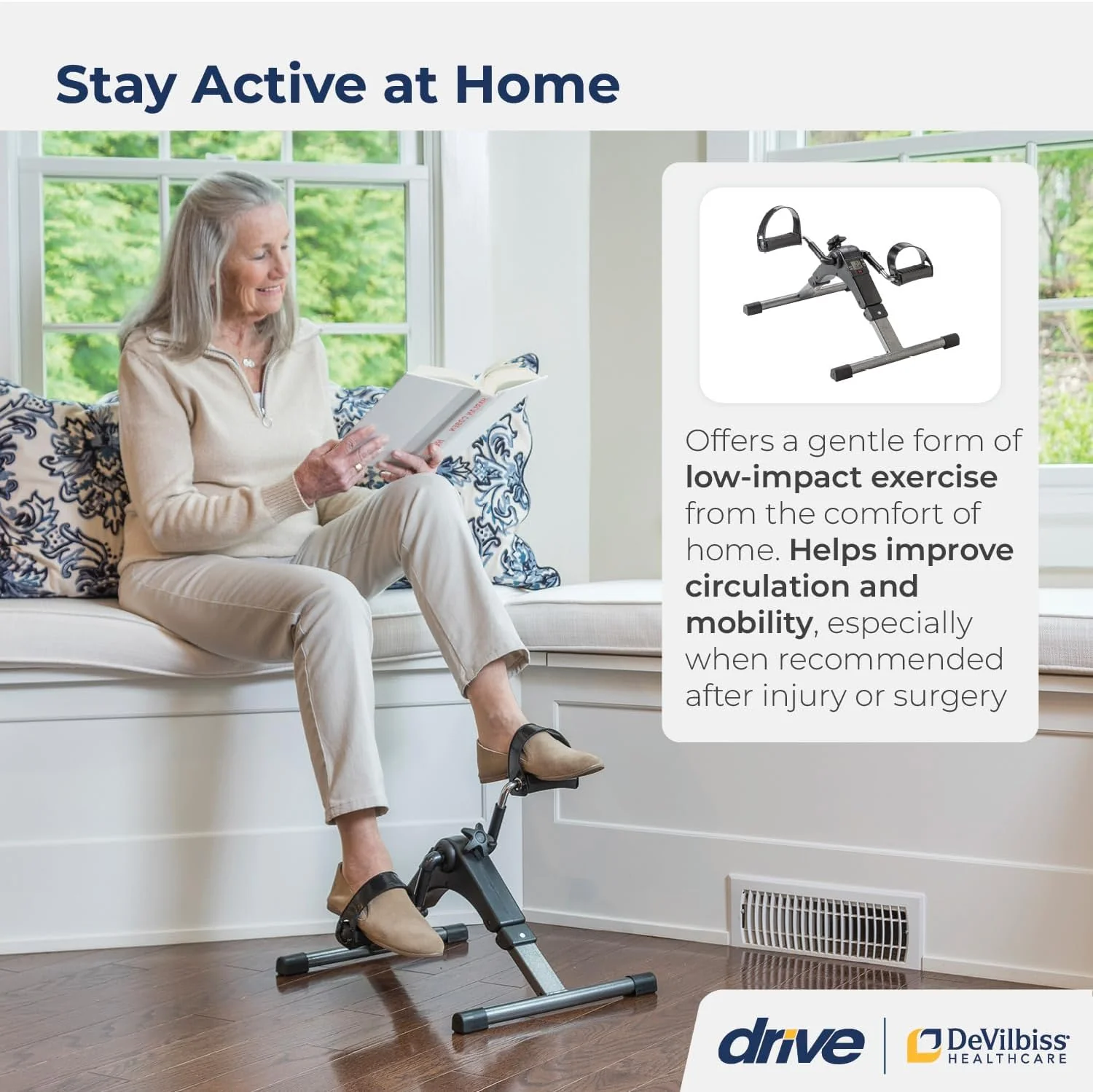 Drive Medical Folding Pedal Exerciser with Electronic Display - Image 8