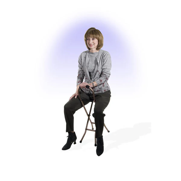 Drive Medical Folding Lightweight Cane with Sling Style Seat - Image 2