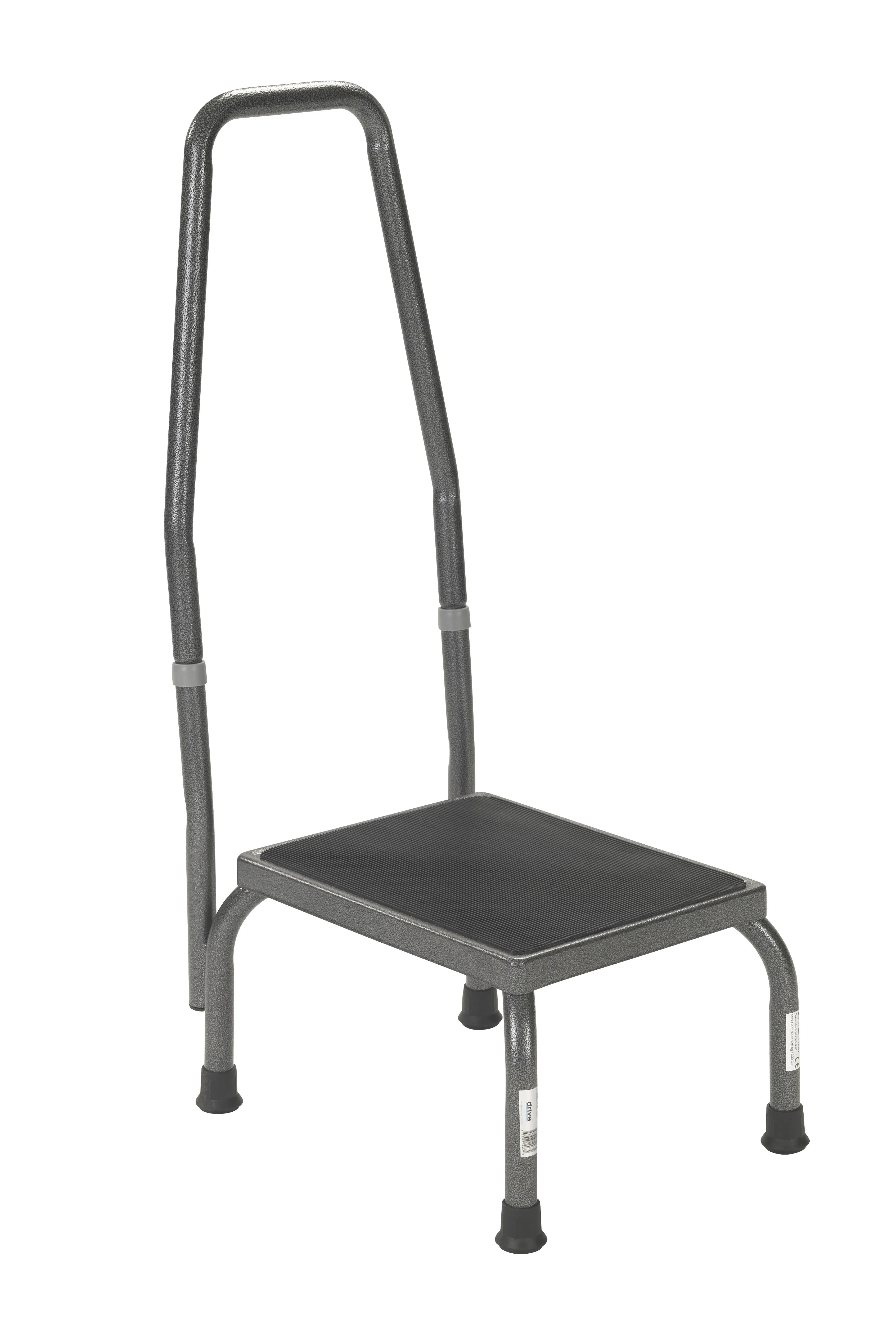 Drive Medical Footstool with Handrail and Non Skid Rubber Platform