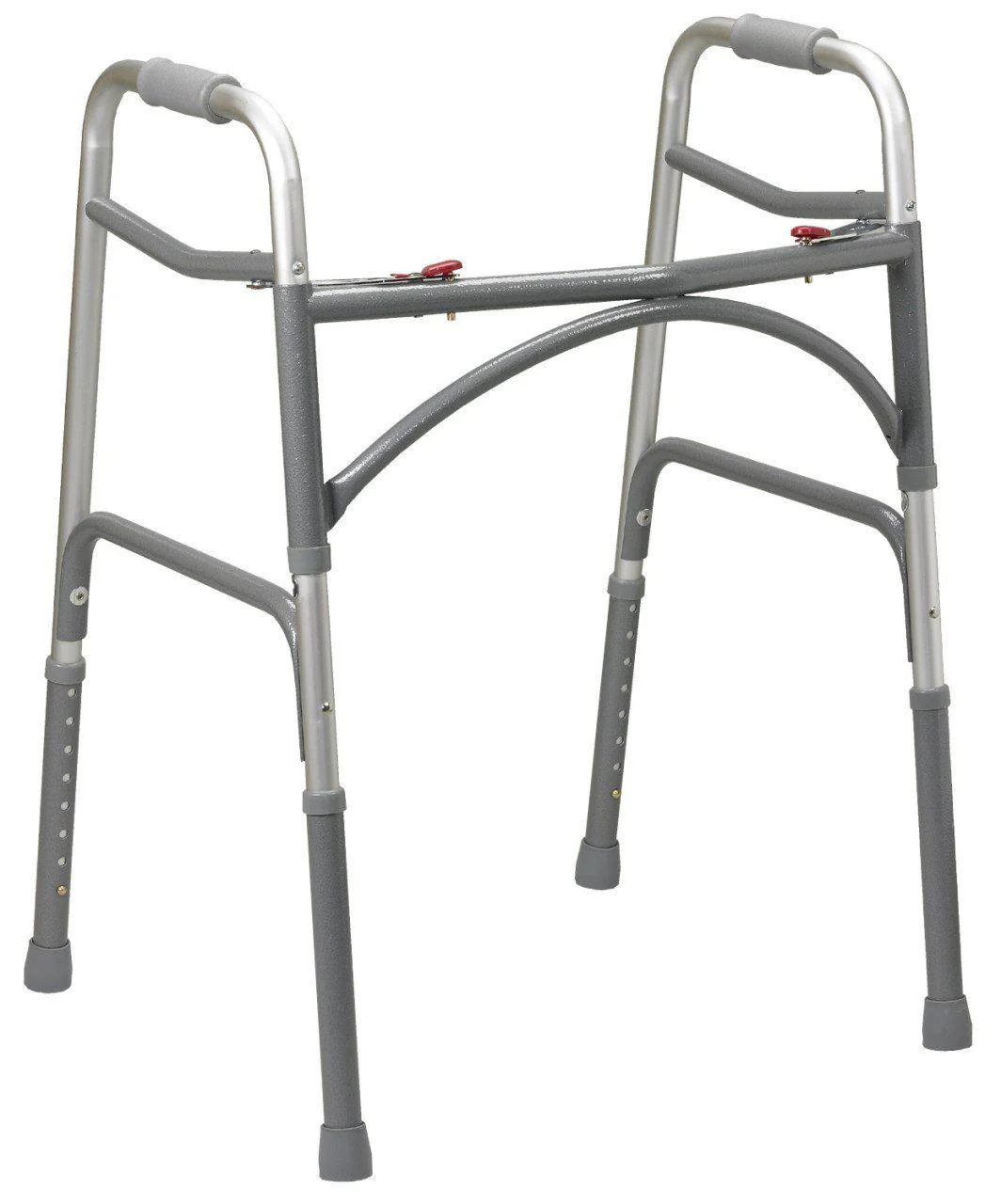 Drive Medical Bariatric Aluminum Two Button Folding Walker Without Wheels