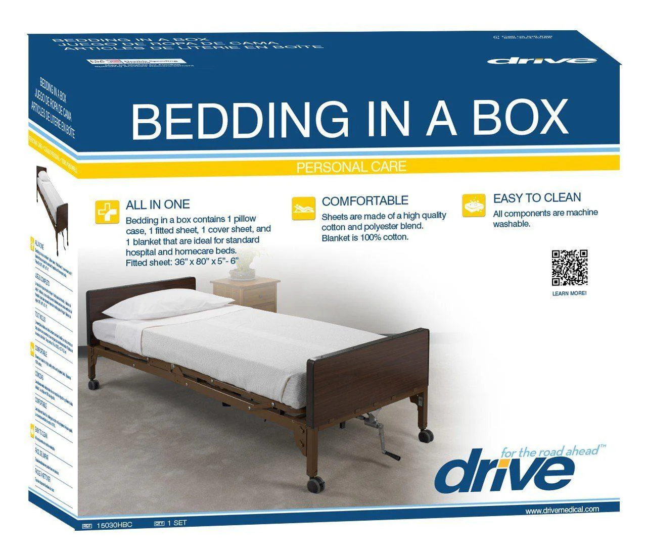 Drive Medical Hospital Bedding in a Box - 36x80"