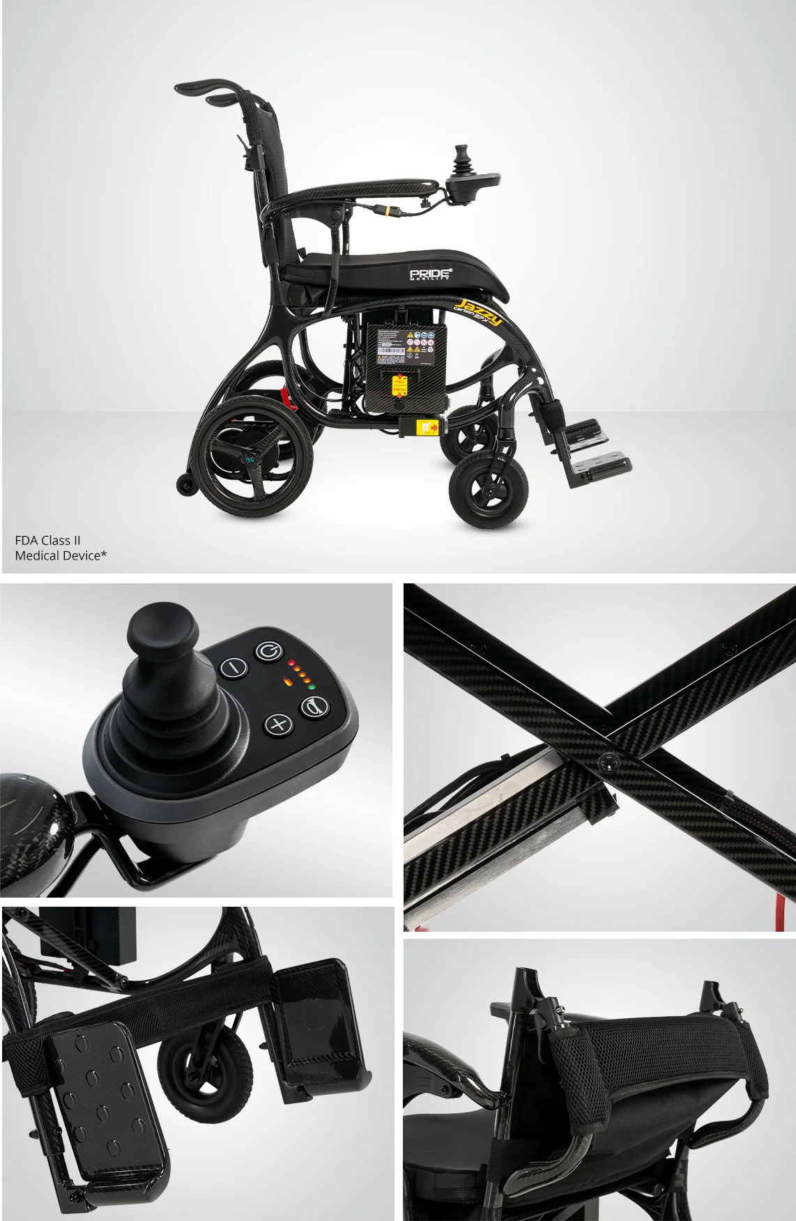 Pride Mobility Jazzy Carbon 27X Folding Power Chair - Image 3
