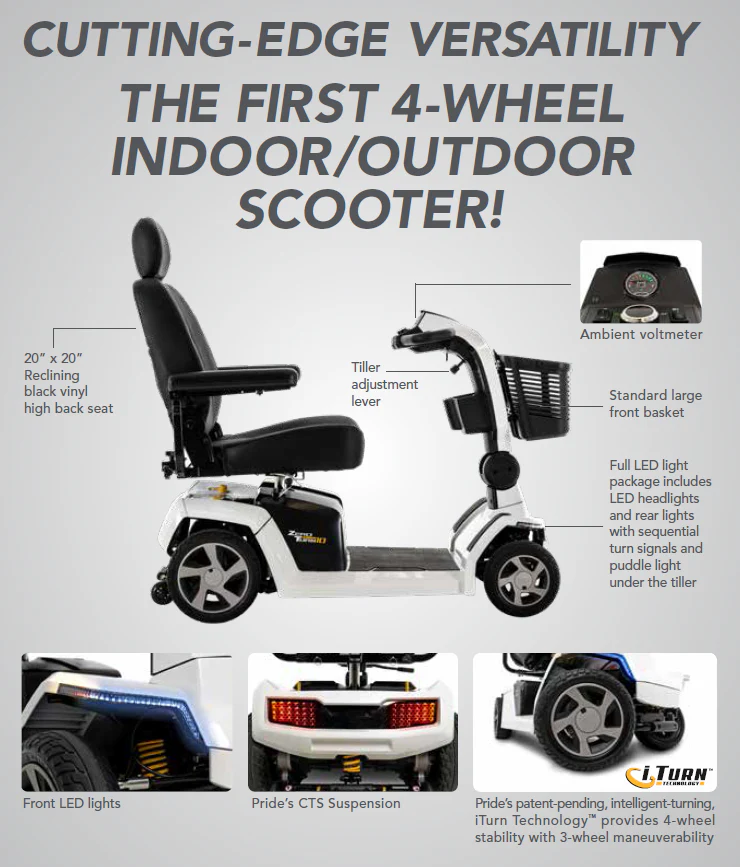 Pride Mobility Jazzy Zero Turn 10 4-Wheel Scooter - Image 4