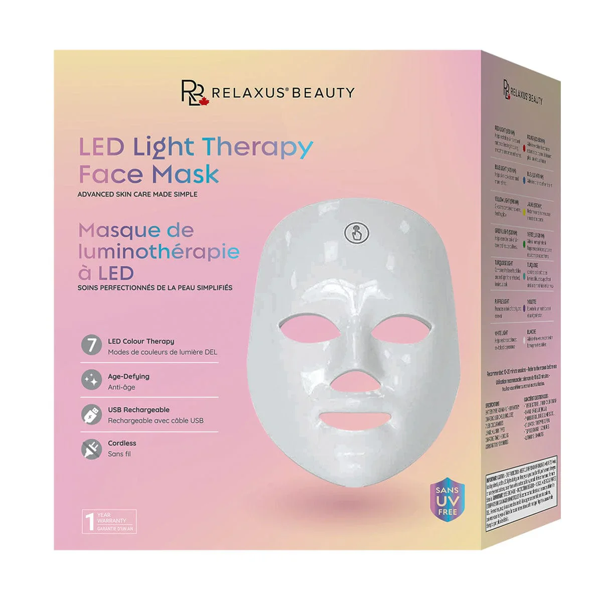 Relaxus LED Light Therapy Face Mask 544790 - Image 3